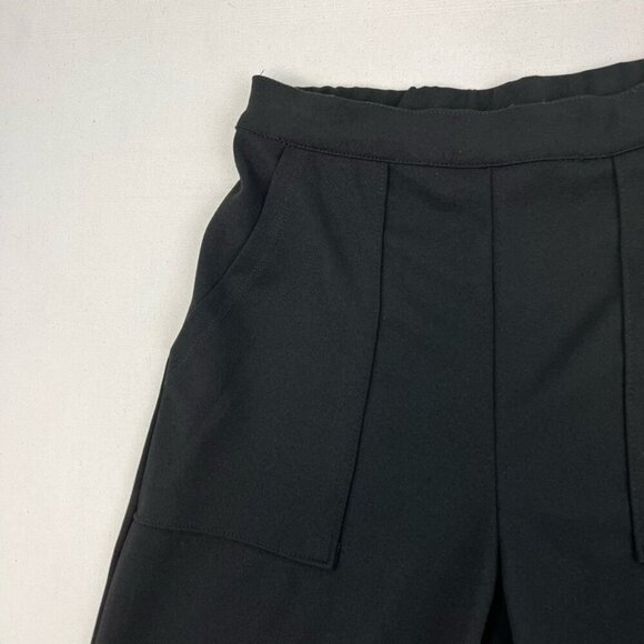 Good Luck Gem Womens Gauchos Pants Black High Rise Elastic Waist Stretch XS - Picture 8 of 10